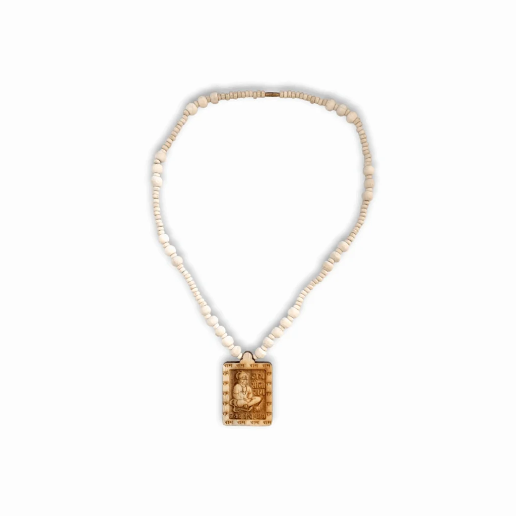 Fancy Design Tulsi Kather Mala - 100% Original Tulsi Kather Mala With Sita Ram Hanuman Locket - Single Piece - Image 2