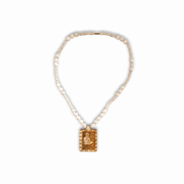 Fancy Desing Tulsi Kather Mala - 100% Original Tulsi Kather Mala With Sita Ram Hanuman Locket - Single Piece - Image 2