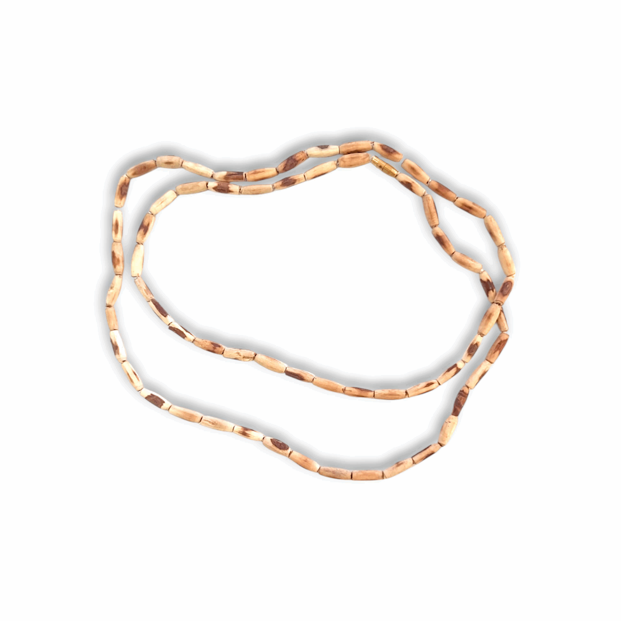 100% Original Tulsi Kather Mala - Handmade Wooden Tulsi Mala 2 Round - Single Piece