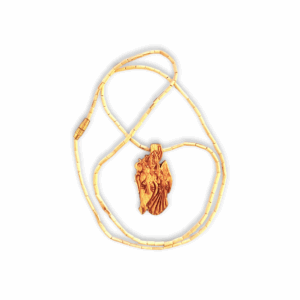 100% Original Tulsi Kather Mala - Handmade Wooden Tulsi Kather Mala With Radha Krishna Locket - Single Piece