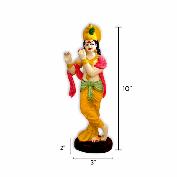 Krishna Statue - Marble Dust Krishna Idol - 10 inch - Image 2