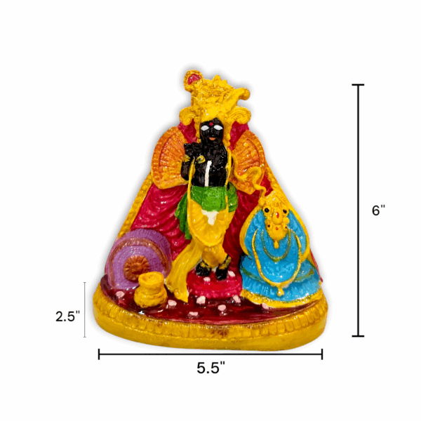 Banke Bihari Ji Statue - Marble Dust Banke Bihari Krishna Statue - Idol, Showpiece for Home Decor, Gift, Pooja Purpose 6 inch - Image 2