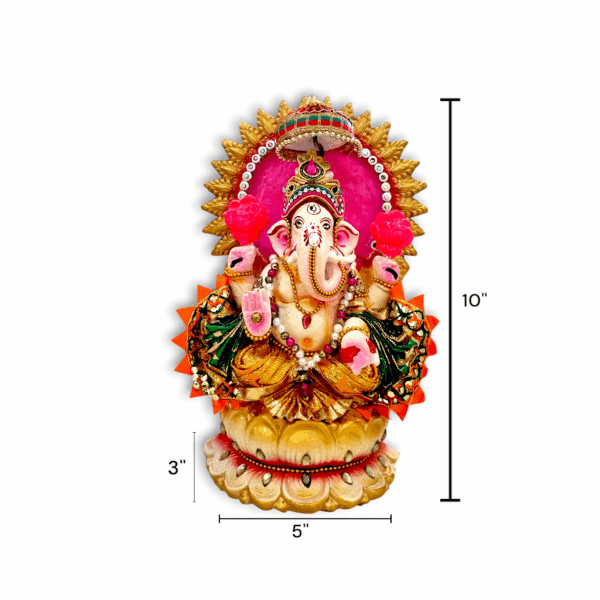 Lakshmi Ganesh Statue - Clay Lakshmi & Ganesh Statue - For Pooja Purpose 10 inch - Image 3