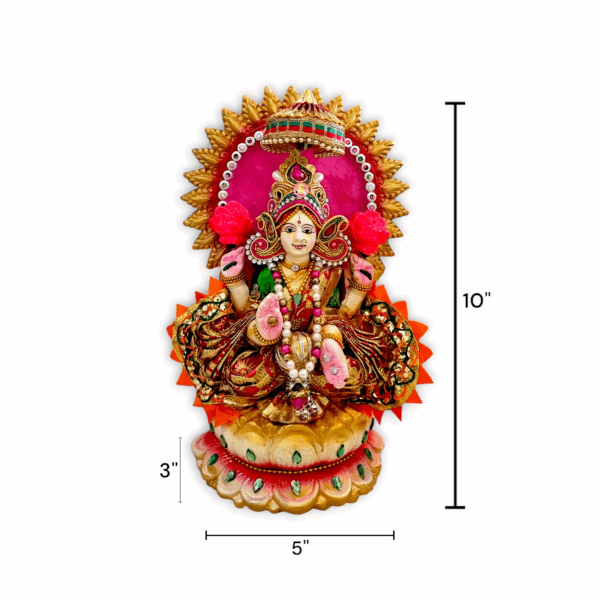 Lakshmi Ganesh Statue - Clay Lakshmi & Ganesh Statue - For Pooja Purpose 10 inch - Image 2