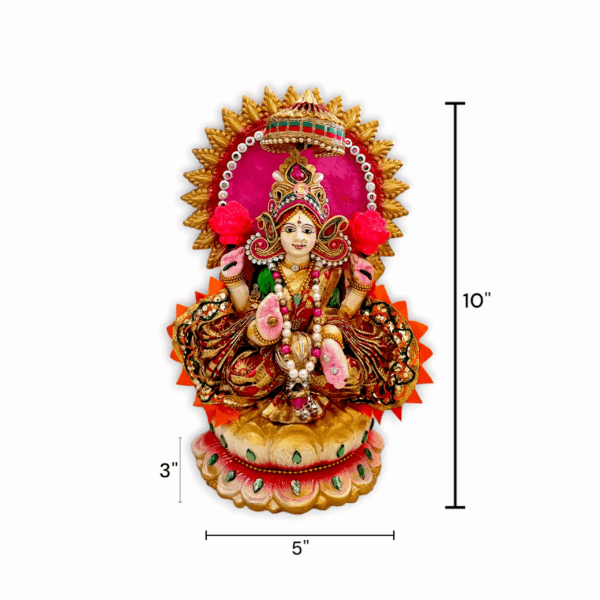 Lakshmi Ganesh Statue - Clay Lakshmi & Ganesh Statue - For Pooja Purpose 10 inch - Image 2