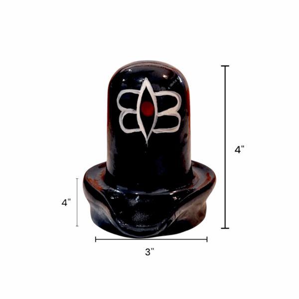 Black Shiva Lingam - Shivling - Marble Dust Shiva Lingam 4 inch - Image 3