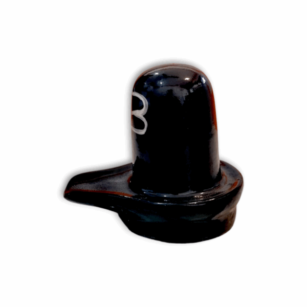 Black Shiva Lingam - Shivling - Marble Dust Shiva Lingam 4 inch - Image 2