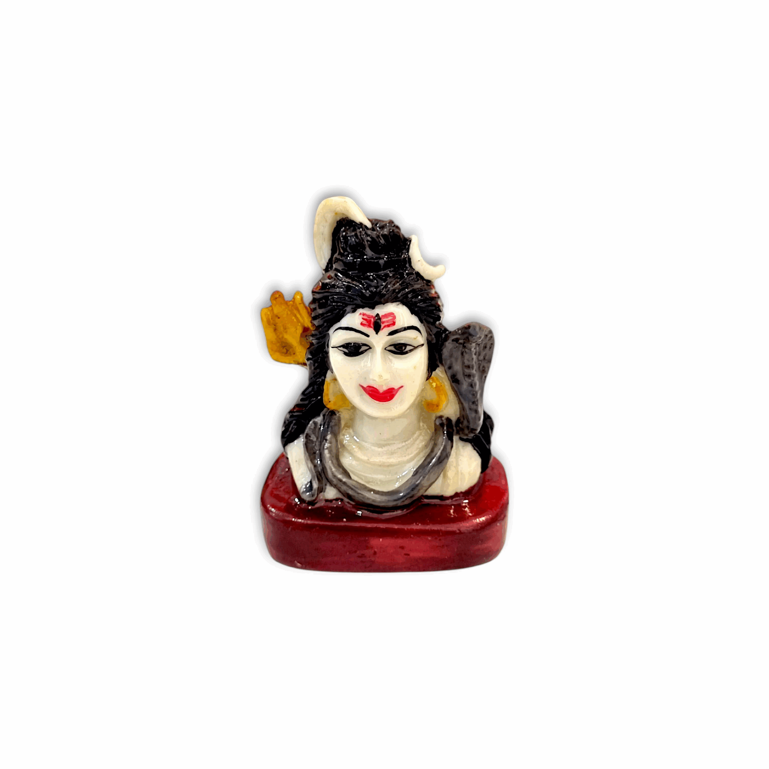 Shiva Murti - Marble Dust Shiva Statue - For Pooja Room Decoration 3 inch