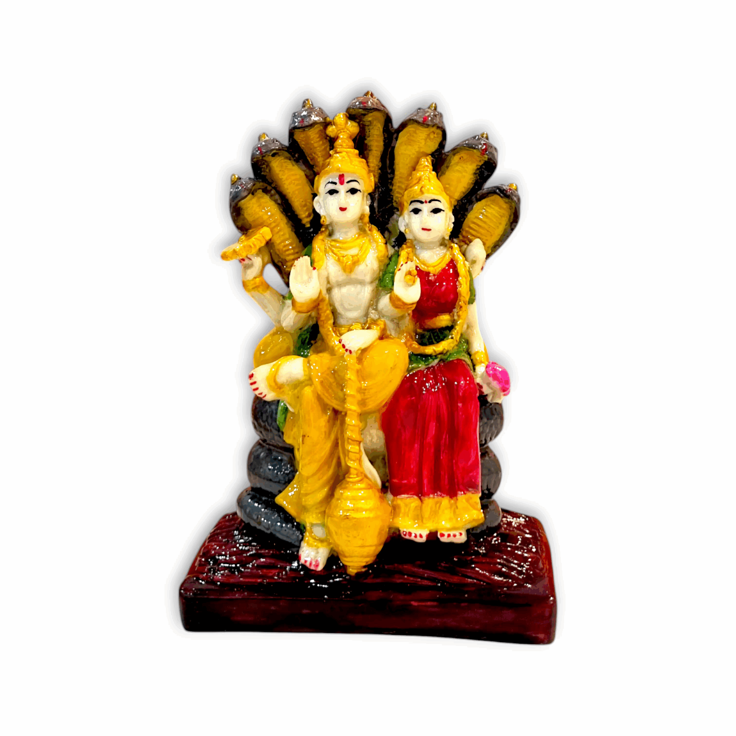 Lakshmi Narayan Statue - Marble Dust Lakshmi Narayan Statue - For Pooja, Room Decoration, Gift, Idol & Showpiece 6 inch