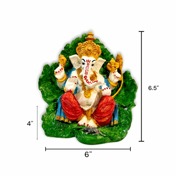 Ganesh Statue - Marble Dust Ganesh Statue - Handcrafted Decorative Showpiece - For Pooja Purpose 6.5 inch - Image 2