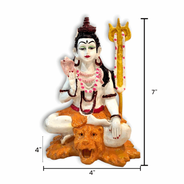 Lord Shiva Statue - Marble Dust Handcrafted Decorative Showpiece 7 inch - Image 2