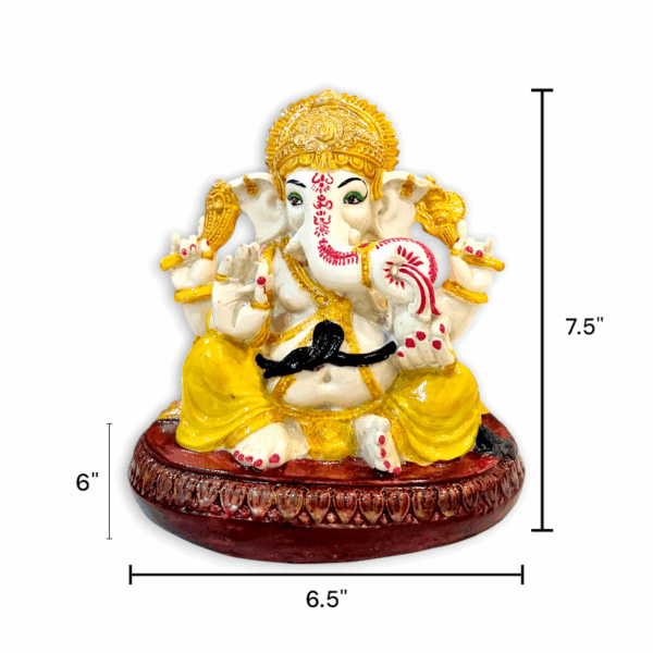 Ganesh Murti - Marble Dust Ganesh Statue - Handmade Decorative Showpiece 7.5 inch - Image 2