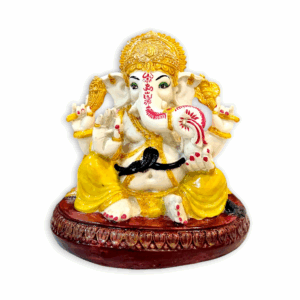 Ganesh Murti - Marble Dust Ganesh Statue - Handmade Decorative Showpiece 7.5 inch
