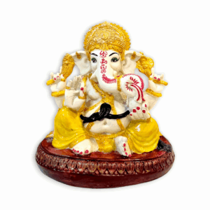 Ganesh Murti - Marble Dust Ganesh Statue - Handmade Decorative Showpiece 7.5 inch