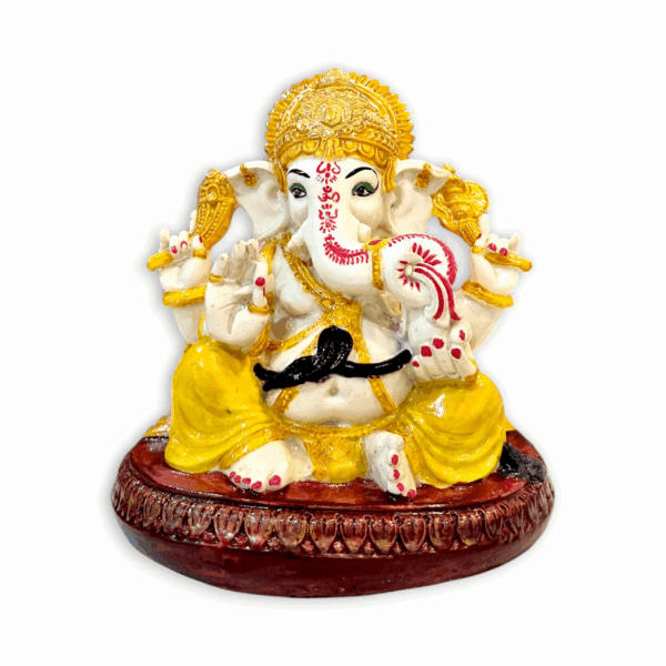 Ganesh Murti - Marble Dust Ganesh Statue - Handmade Decorative Showpiece 7.5 inch