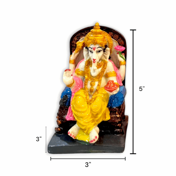 Lakshmi Ganesh Statue - Marble Dust Lakshmi & Ganesh Statue - Handcrafting Decorative Showpiece 5 inch - Image 3