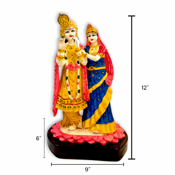 Radha Krishna Statue - Marble Dust Radha Krishna Statue - For Home Decoration 12 inch - Image 2