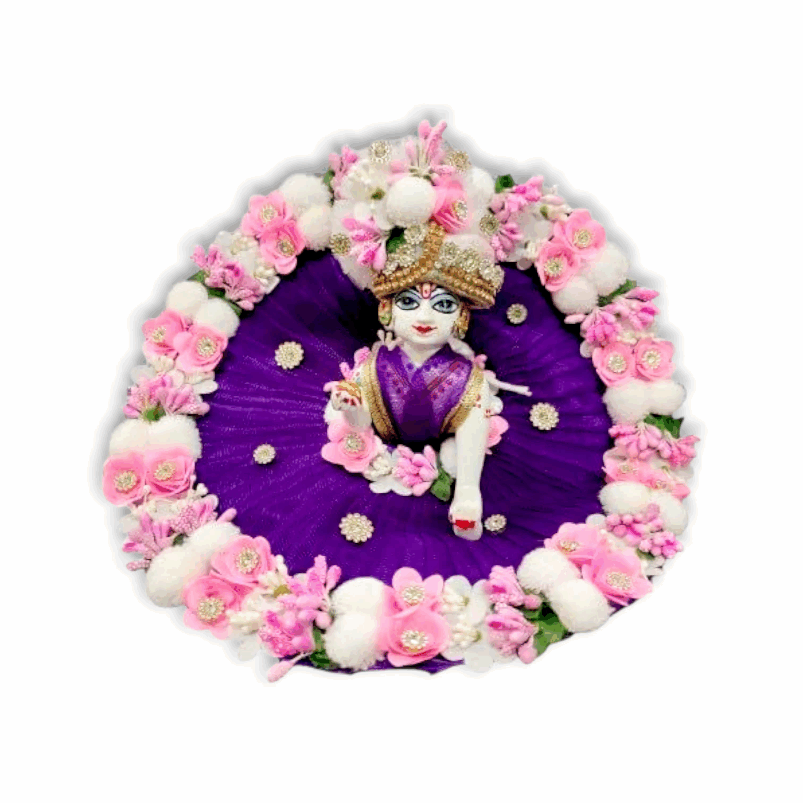 Laddu Gopal Ji Fancy Dress Size 1 - Krishna Thakur With Fancy Pagdi - Laddu Gopal Ji Beautiful Designer dress special