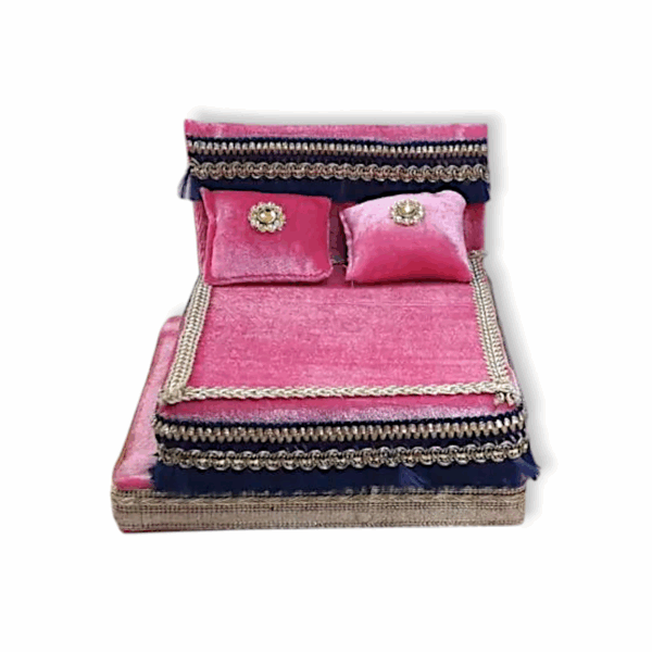 Laddu Gopal Ji Bed With Mosquito Net - Home Made Thakur Ji Bed - For 0 to 4 no Laddu Gopal - Image 2
