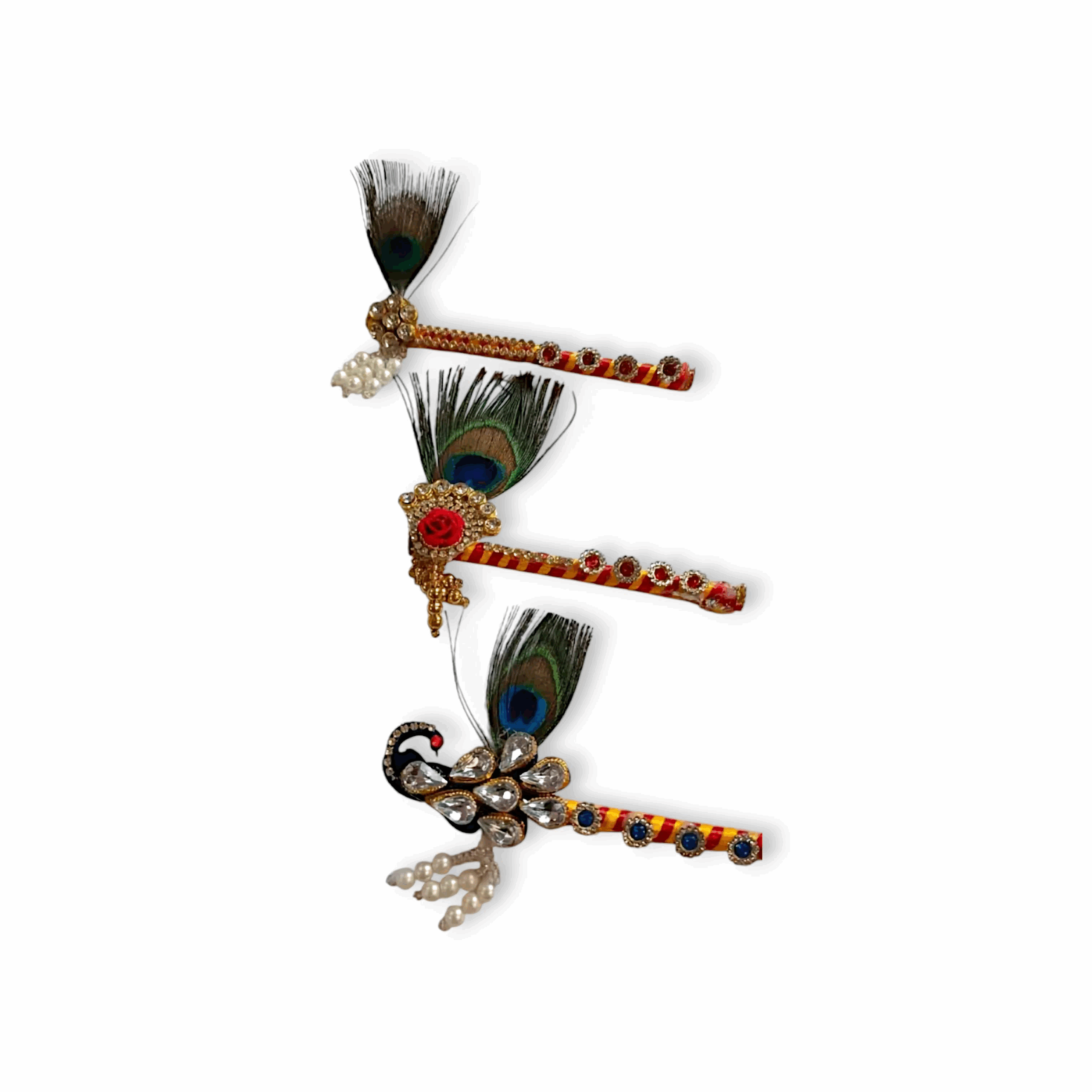 Laddu Gopal Bansuri - Flute - Kanhiya Bansuri - Laddu Gopal Bansuri Set 3 Pieces