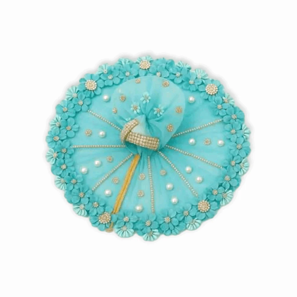 4 Size Laddu Gopal Fancy Flower Dress Laddu Gopal Ji - Janmastami Special Laddu Gopal Dress With Pagdi - 4 No - Image 2