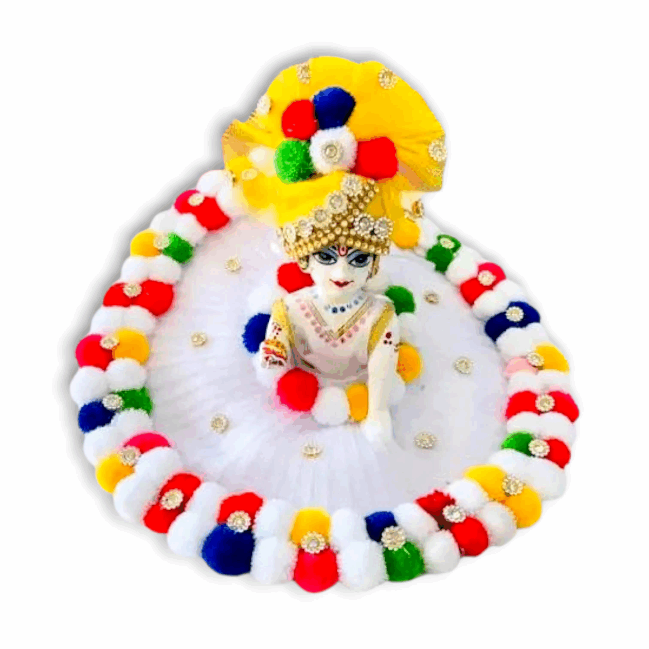 Laddu Gopal Ji Janmashtami Special Dress With Matching Pagdi- Size 4 - krishna Ji Poshak Best Quality Laddu Gopal Ji Beautiful Designer Dress