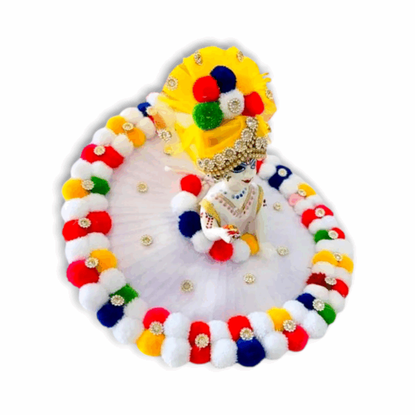 Laddu Gopal Ji Janmashtami Special Dress With Matching Pagdi- Size 4 - krishna Ji Poshak Best Quality Laddu Gopal Ji Beautiful Designer Dress - Image 3