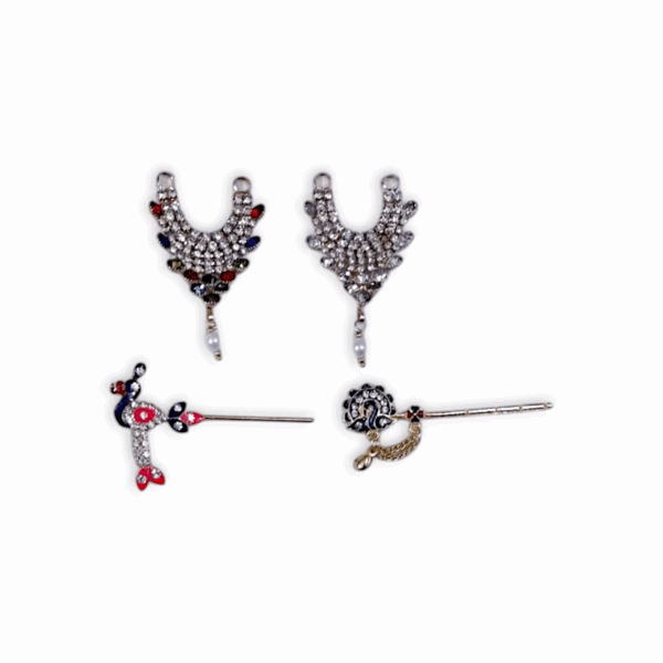 Laddu Gopal Bansuri with jewellery - Krishna Flute with Necklace - for Laddu Gopal 0 to 4 Size
