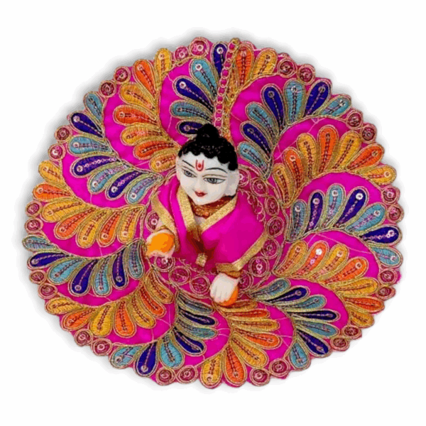 Laddu Gopal Dress - Size 6 - Laddu Gopal Janmashtami Beautiful Dress - Summer Poshak Kanha Ji - Size 6 - Image 3