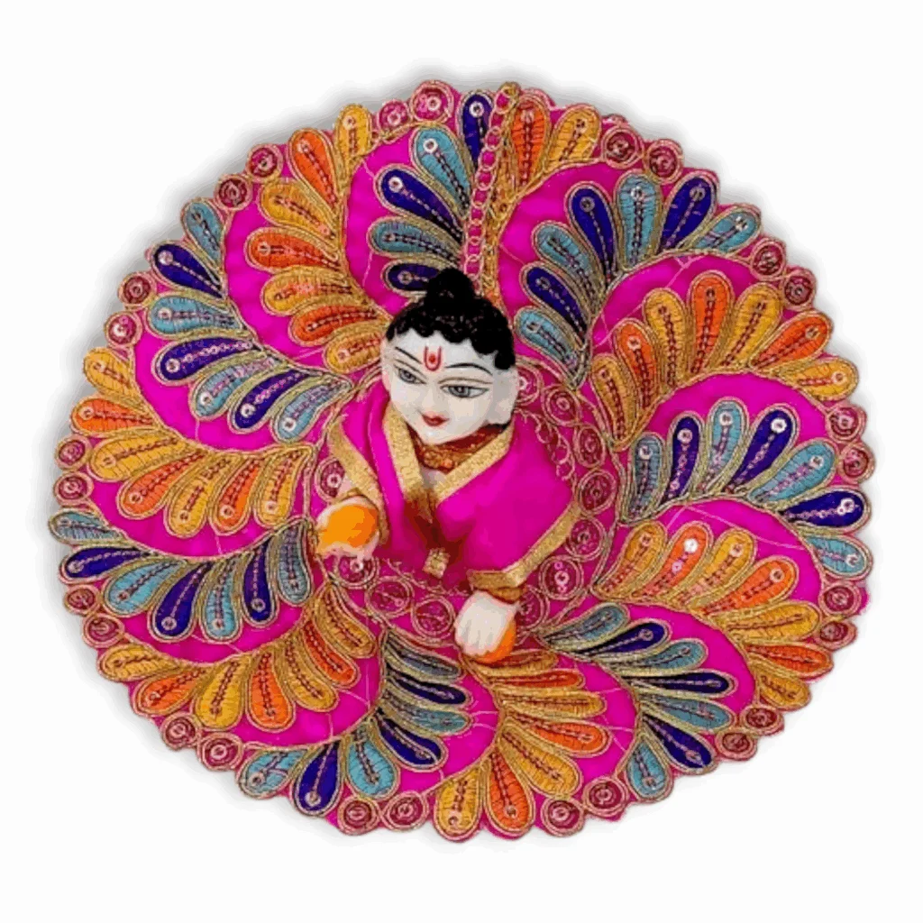 6 No Laddu Gopal Dress - Size 6 - Laddu Gopal Janmashtami Beautiful Dress - Summer Poshak Kanha Ji - Size 6 - Image 3