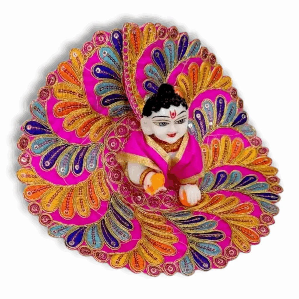 6 No Laddu Gopal Dress - Size 6 - Laddu Gopal Janmashtami Beautiful Dress - Summer Poshak Kanha Ji - Size 6 - Image 2
