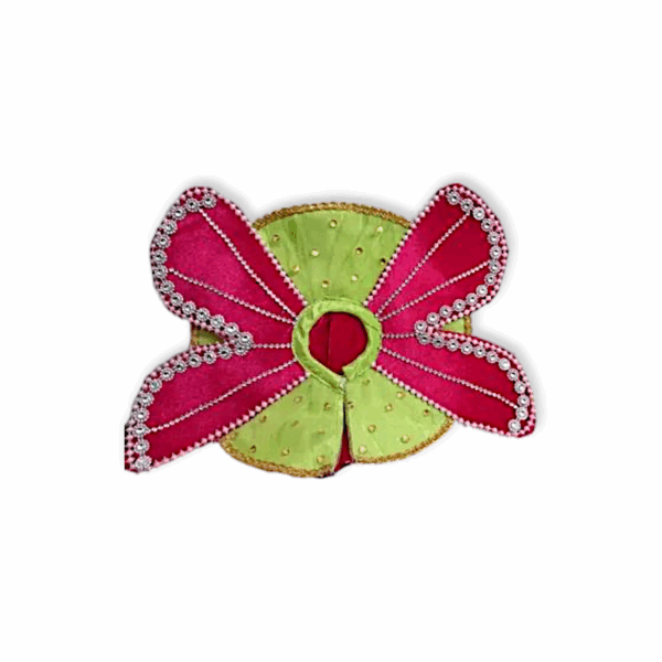 Laddu Gopal Dress - Pink Butterfly Laddu Gopal Dress - Size 3 no for Laddu Gopal - Image 2