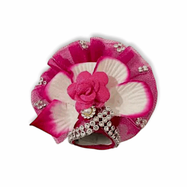 0 No Laddu Gopal Dress With Pagdi - Krishna Dress - Light Pink Rose Laddu Gopal Dress - for 0 no Laddu Gopal - Image 2