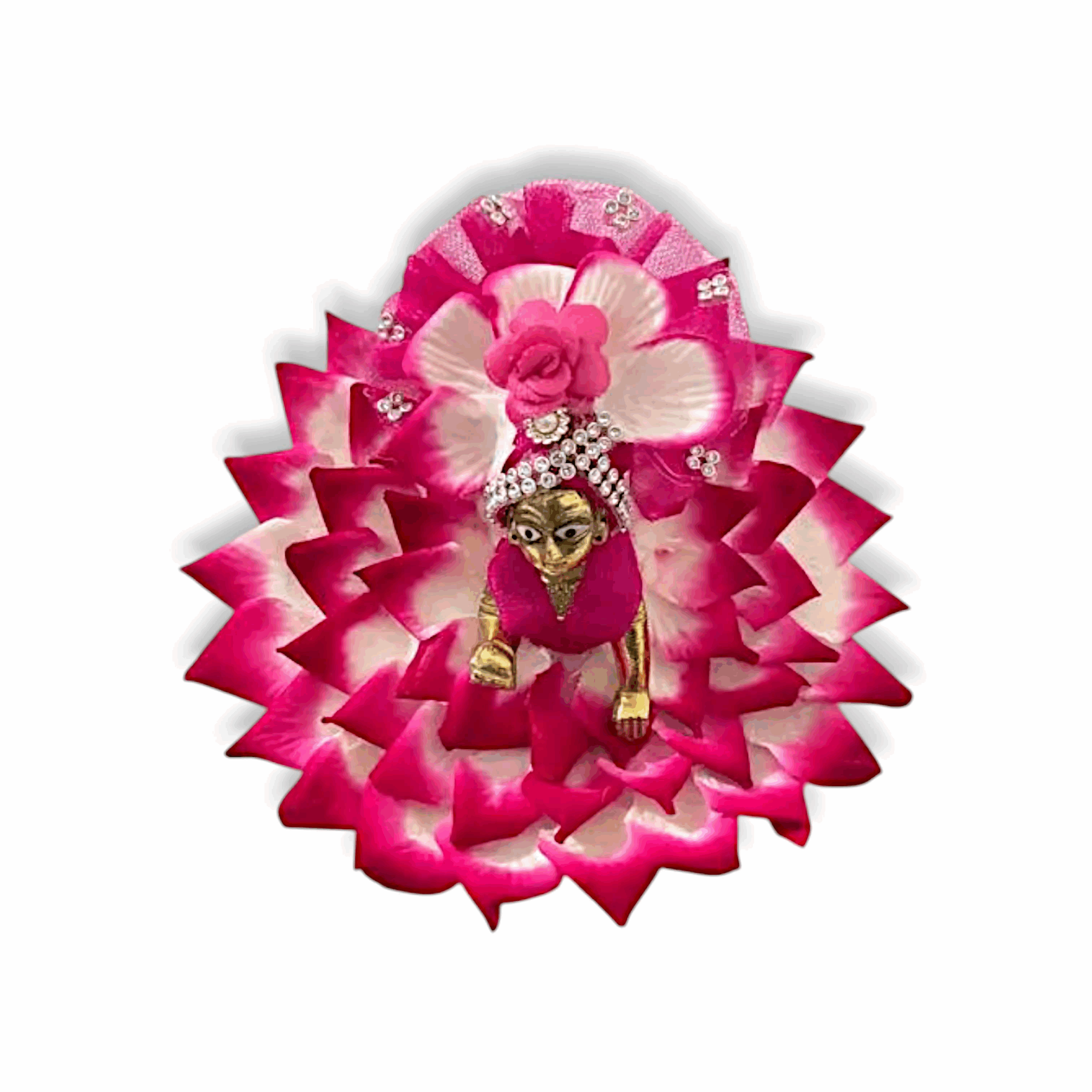 Laddu Gopal Dress With Pagdi - Krishna Dress - Light Pink Rose Laddu Gopal Dress - for 0 no Laddu Gopal