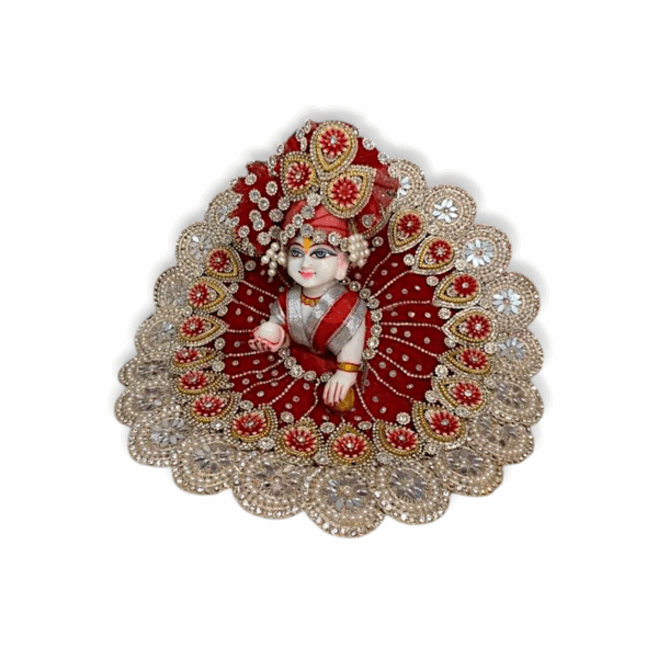 Laddu Gopal Dress with Pagdi - Krishna Dress - Janmastami Special Laddu Gopal Dress - 14 inch 7 no Laddu Gopal - Image 3
