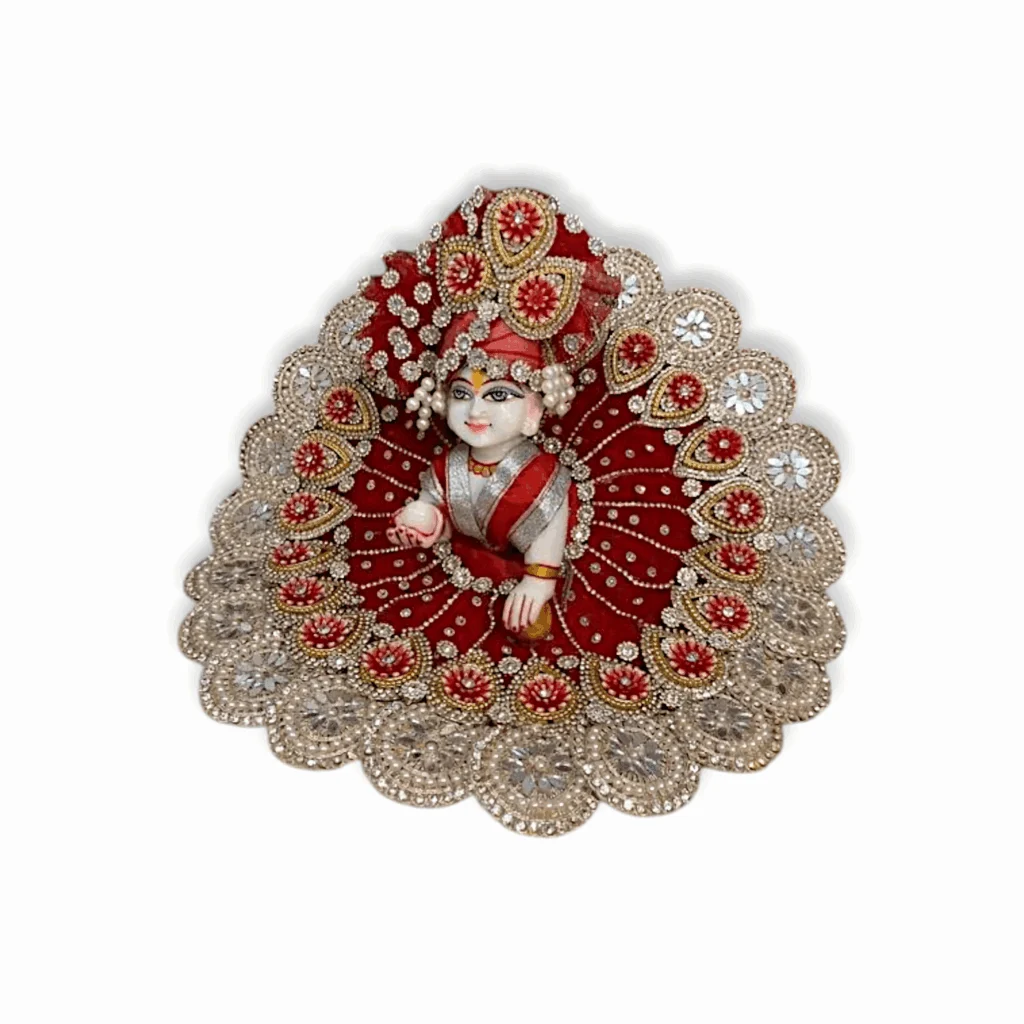 7 No Laddu Gopal Dress with Pagdi - Krishna Dress - Janmastami Special Laddu Gopal Dress - 14 inch 7 no Laddu Gopal - Image 3