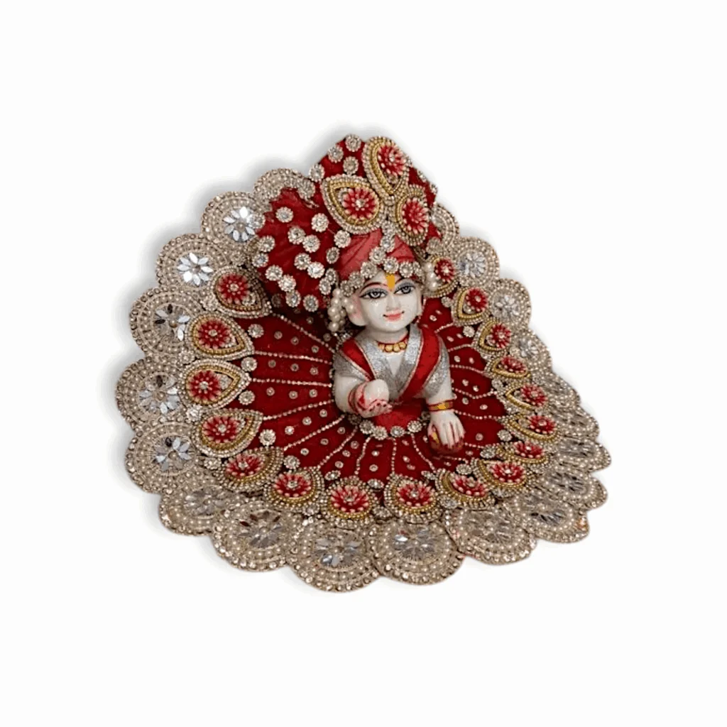 7 No Laddu Gopal Dress with Pagdi - Krishna Dress - Janmastami Special Laddu Gopal Dress - 14 inch 7 no Laddu Gopal - Image 2