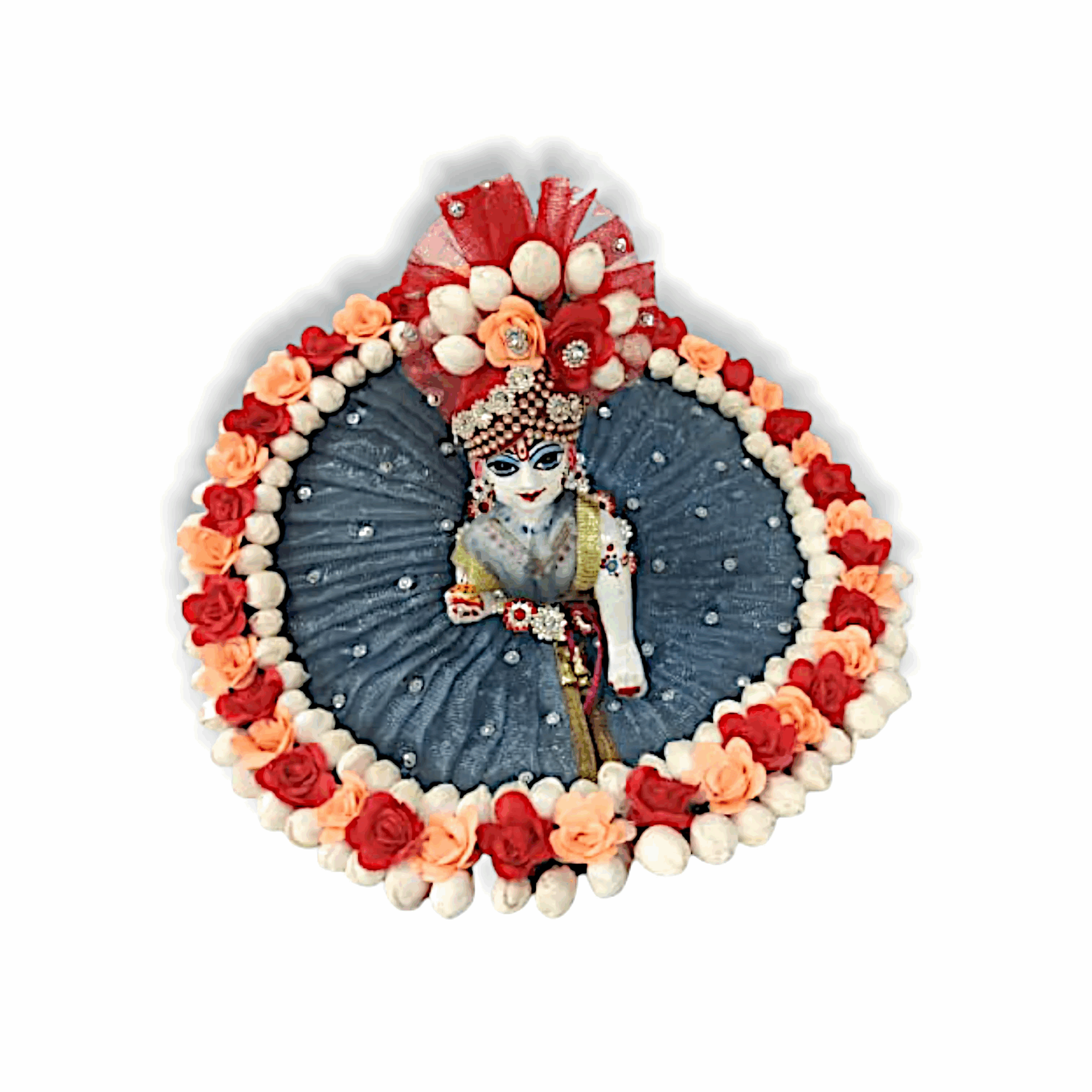 Janmastami Special Laddu Gopal Dress with Pagdi - Fancy Flower with Stone Dress for Laddu Gopal 3 no