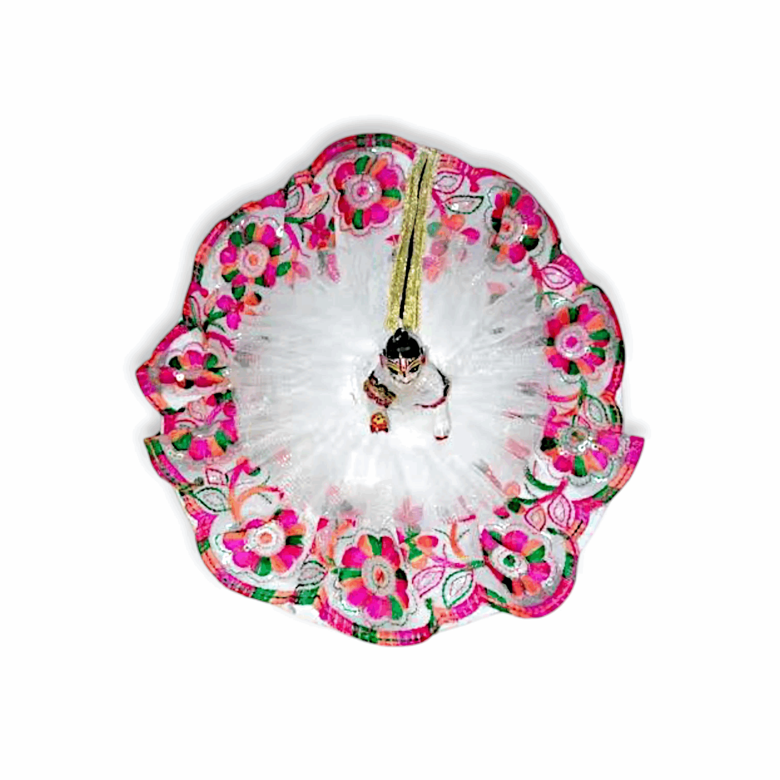 4,5 No Fancy Design Laddu Gopal Dress - Flower Printed Krishna Dress - Janmastami Special Dress for Laddu Gopal  4-5 no
