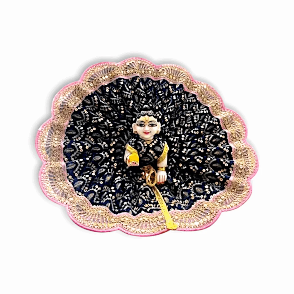 2,3 No Laddu Gopal Dress with Pagdi - Krishna Washable Dress - Blue Colour Dress for Laddu Gopal 2-3 No