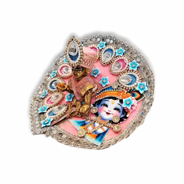 5 No Laddu Gopal Ji Fancy Dress with Mukut - Handcrafted Krishna Dress - for 5 no Laddu Gopal - Image 3