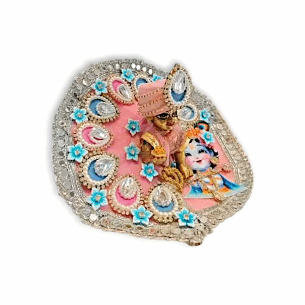 5 No Laddu Gopal Ji Fancy Dress with Mukut - Handcrafted Krishna Dress - for 5 no Laddu Gopal - Image 2