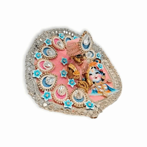 5 No Laddu Gopal Ji Fancy Dress with Mukut - Handcrafted Krishna Dress - for 5 no Laddu Gopal - Image 2