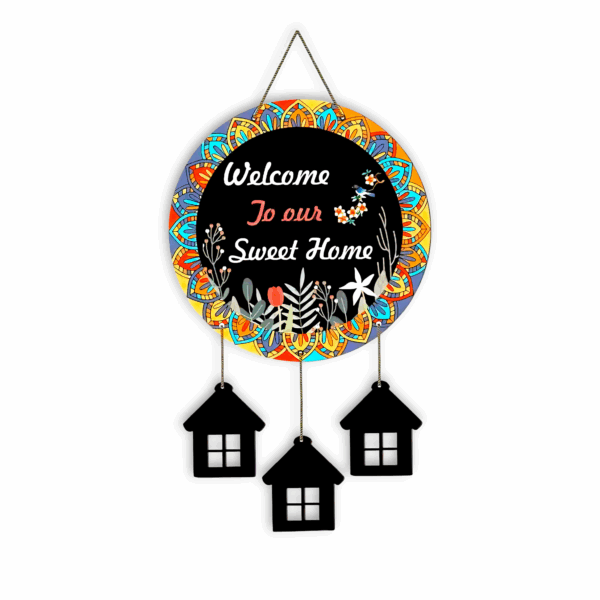 Wooden Handmade Round Design Home Decorative - Welcome Sweet Home Decorative