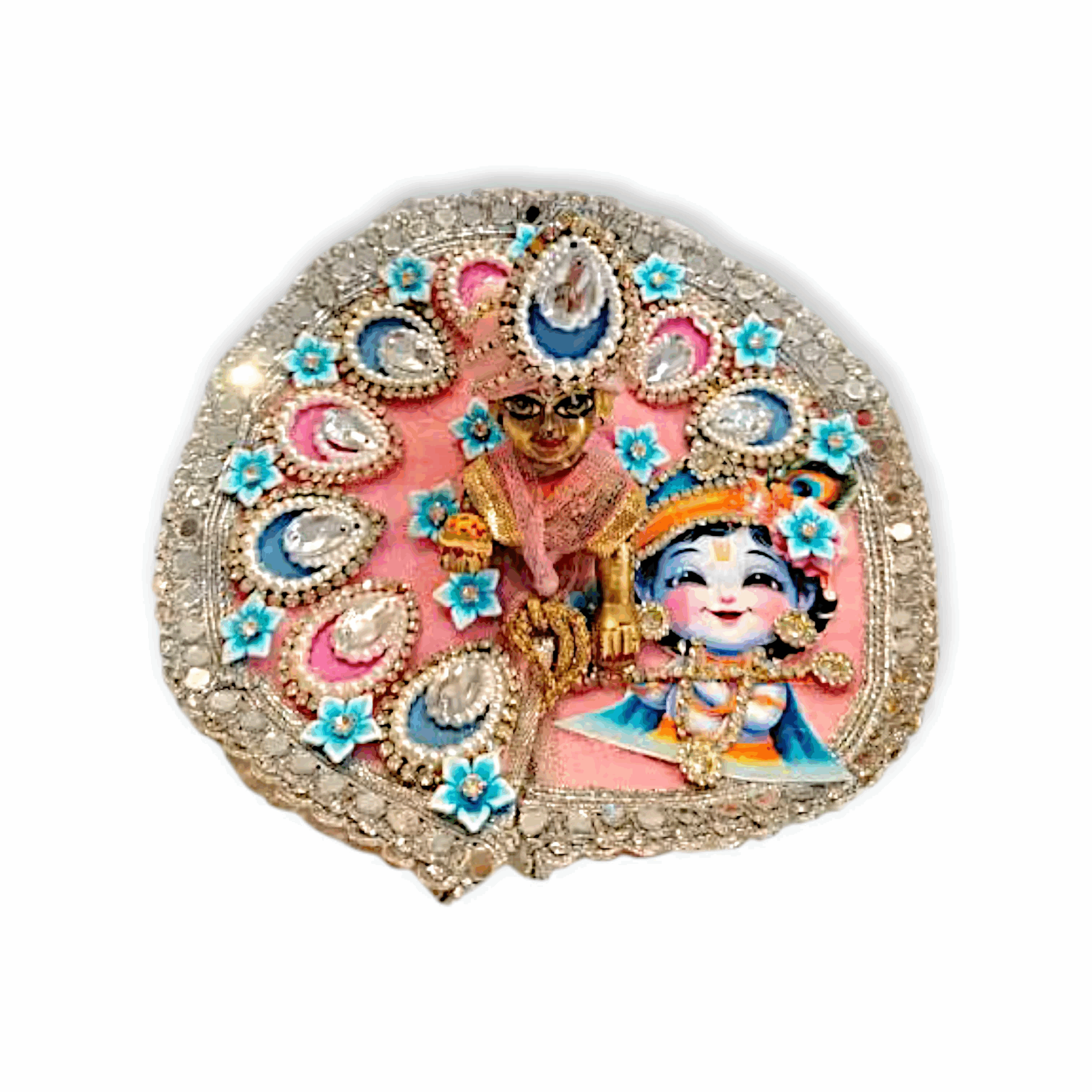5 No Laddu Gopal Ji Fancy Dress with Mukut - Handcrafted Krishna Dress - for 5 no Laddu Gopal
