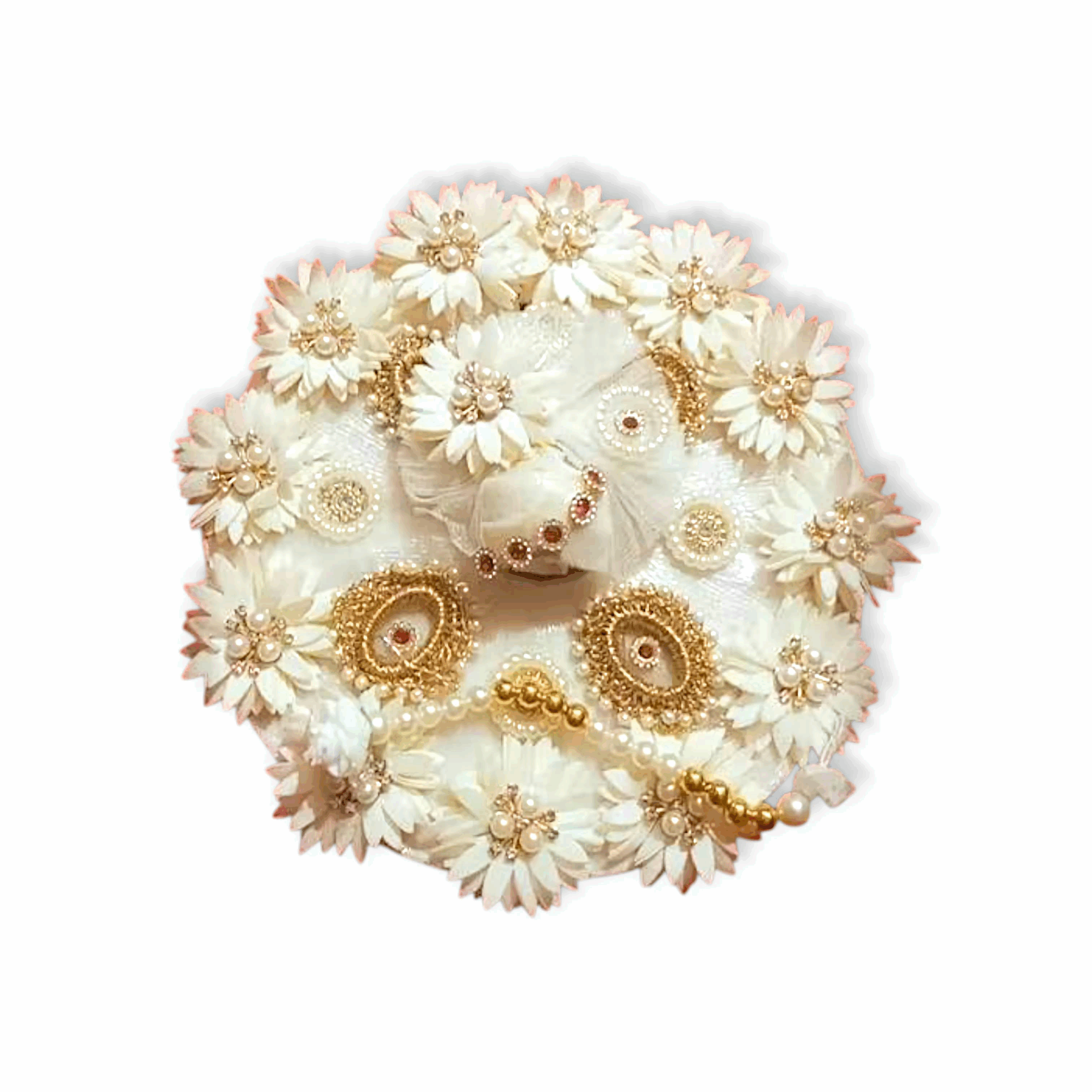 3 No Laddu Gopal Dress with Beautiful Pagdi - Size No 3 - Fancy Flower Design Gopal Dress - Janmastami Special Dress for Krishna