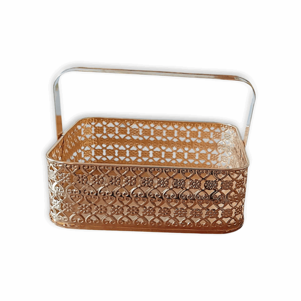 Flower Basket - Pooja Basket - Fruit Basket - Pooja Basket with Handle - Home Decor Square Shape Traditional Pooja Basket - Image 2