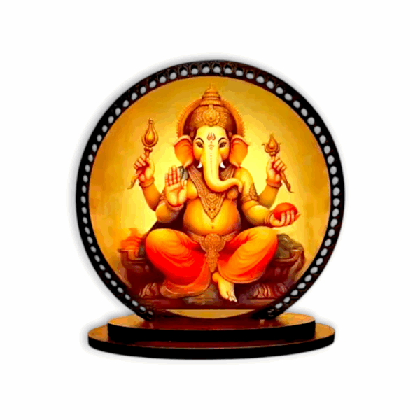Lord Ganesha ji Wooden Idol - Idol for Car Dashboard, Home & Temple Decorative Showpiece