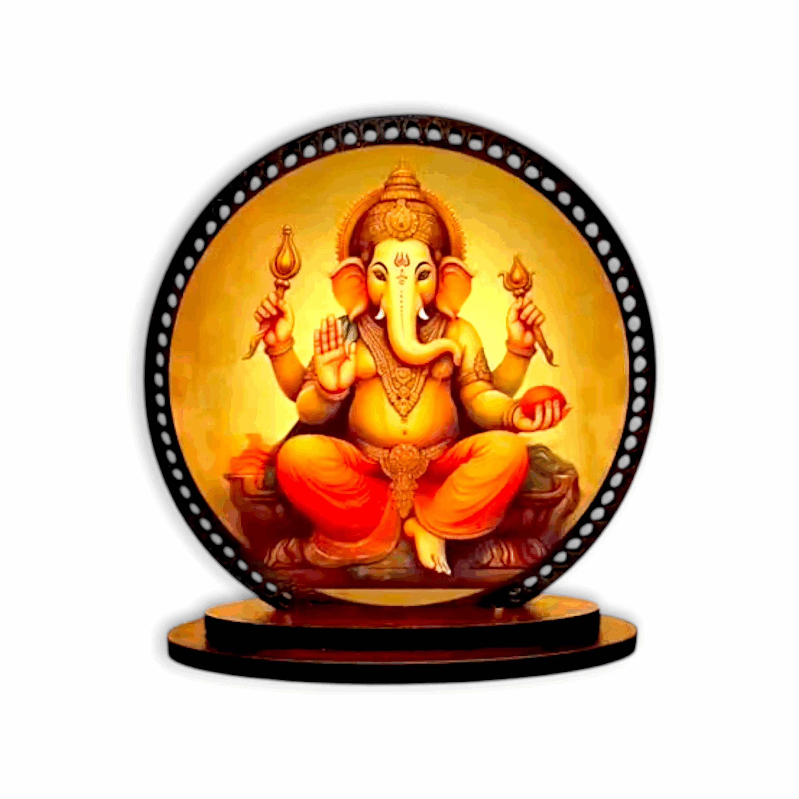 Lord Ganesha ji Wooden Idol - Idol for Car Dashboard, Home & Temple Decorative Showpiece