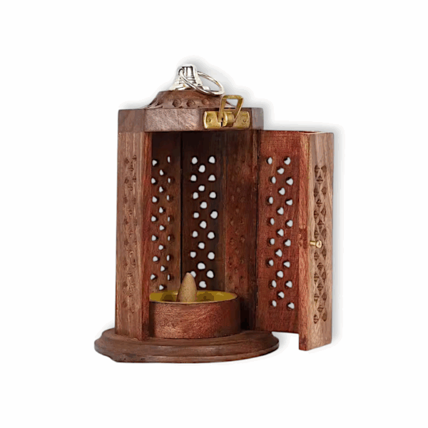 Stylish Dhoop Batti Stand - Wooden Incense Holder - Handmade Wooden Incense Stick Holder - Wooden Candle Dhoop Stand for Pooja - Image 3